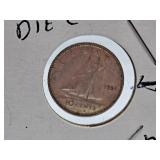 Very Good 1951 Canada Dime with Die Crack