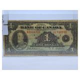 1935 Canada One Dollar Bill