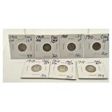 7 Canada Silver Dimes Starting in 1902 - see
