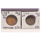 1859 W9 D2, 1859 W9, Canada Big pennies