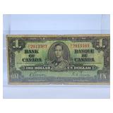 1937 Canada One Dollar Bill