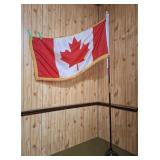 Canada flag with metal stand. 95" high. Flag by