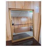 Vintage wall hanging mirror. 26 1/2" l x 32