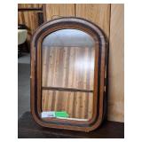 Vintage wall hanging mirror. 14" l x 21" h
