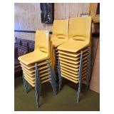 27 Stacking yellow chairs. Great for hosting
