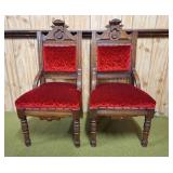 Vintage Gothic Chairs (Pair) ï¿½ Ornate Wood &