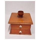 Handcrafted Antique Wood Ballot Box - White &