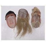 Vintage Hand Painted Wire Mesh Face Odd Fellows