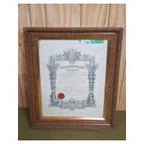 Independence Order of Odd Fellows Certificate