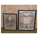 Unique Vintage framed print of the IOOF and