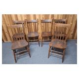 6 solid wood spindle back chairs. Great for