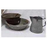 Vintage Splatter Enamelware Basin & Coffee Pot