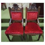 Vintage Gothic Chairs (Pair) ï¿½ Ornate Wood &