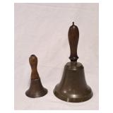Vintage Brass Bells w/Wood Handles