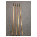 4 decorative spears. Longest is 69"