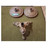 Trio of metal flag pole stands