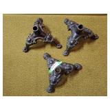 Trio of metal flag pole stands