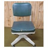 Vintage art deco metal rolling office chair