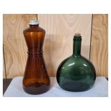 Ringed middle hourglass brown bottle and green