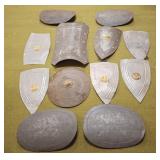 12 ceremonial tin shields