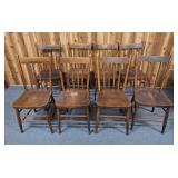8 solid wood spindle back chairs. Great for