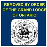 Removed by Order of the Grand Lodge of Ontario