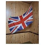 British flag with metal stand. 104" high