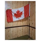 Canada flag with metal stand. 89" high