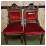 Vintage Gothic Chairs (Pair) ï¿½ Ornate Wood &