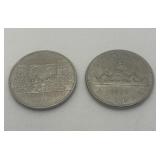 1975 and 1982 Canada One Dollar Coins
