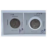 1948 and 1950 Canada Quarters