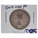 1955 Canada Quarter with a Bar over the N