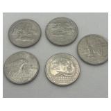 Five U.S.A Quarters