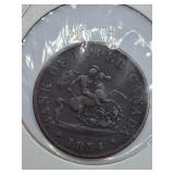 1854 Bank of Upper Canada Half Penny