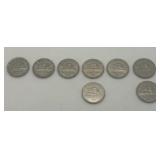 Eight Canada Nickels