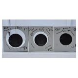 1843, 1861 and 1864 Nova Scotia Pennies