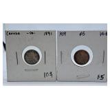 1891 and 1919 Canada Nickels