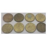 Eight Canada One Dollar Coins