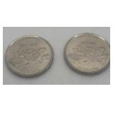 Two 2017 Canada Nickels