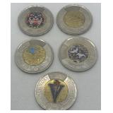 2020, 2021, 2023 Canada Two Dollar Coins. Insulin