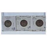 1953, 1956 and 1957 Canada Quarters