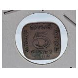 1912 Ceylon Five Cent Coin