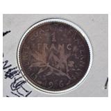 Fine 1916 France One Franc Coin