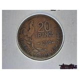 1952 France Twenty Francs Coin
