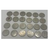 24 Canada Quarters. Various Years and Series