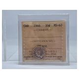 ICCS Graded Mint State 1946 Canada Dime