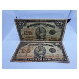 Pair of 1923 Dominion of Canada Twenty Five Cent