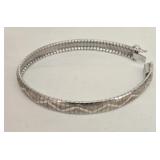 Sterling Silver 925 Italy  8' Flexible Bracelet