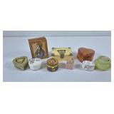 Collection of Trinket Boxes - Wood, Porcelain,