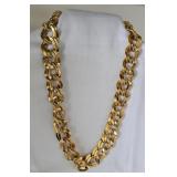 Heavy Gold Tone Monet  Chain Link Necklace